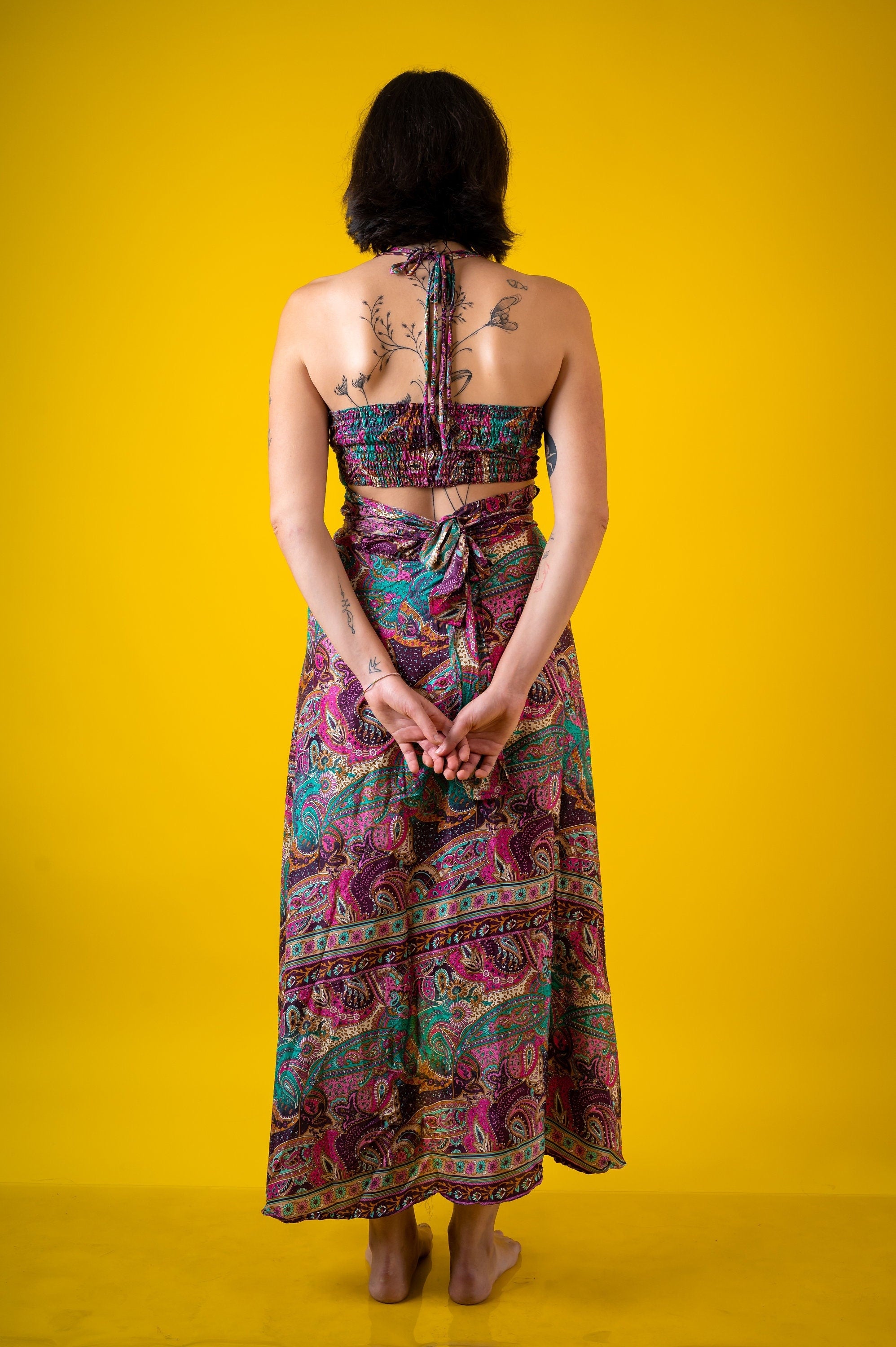 Boho halter maxi dress best sale